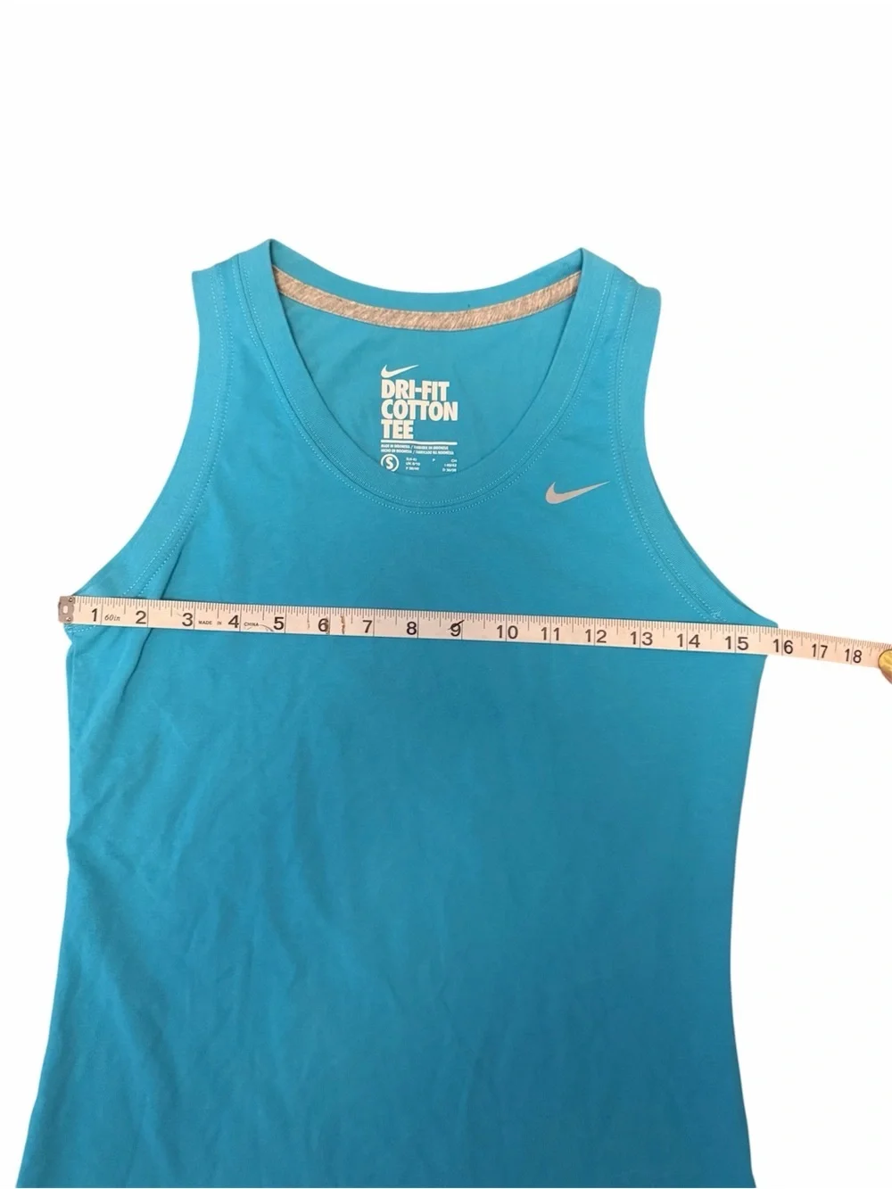 Nike Dri-Fit Women's Bright Aqua/Blue Athletic Tank - size S